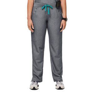 Figs Women's Gray Kade Heather Drawstring Straight Leg Cargo Scrub Pant Size S